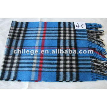 wool/cashmere blended checked scarfs for men